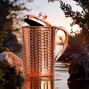 50oz Smart Copper Hydration Station - Antimicrobial Water Pitcher with Lid & Handle - Natural Alkaline Water Purifier Wholesale - Product Image 1