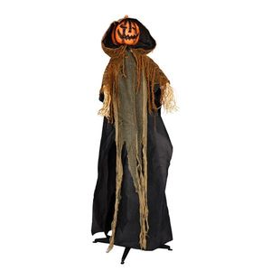 Decorazioni di Halloween a grandezza naturale da 1,77 m: Animatronici di zucca e fantasma per esterni con effetti sonori spaventosi per decorazioni per feste - Product Image 2