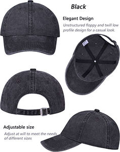 Casquette de baseball unisexe en denim polyester délavé à points, avec logo personnalisé, design du panneau avant et boucle métallique réglable – Vente en gros - Product Image 2
