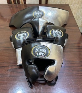 No <b>Boxing</b> No Life Premium Cowhide Leather <b>Boxing</b> Gloves Sanda Style Lace-Up Stretch Hand Grips Customizable Head Groin Guard <b>Set</b> - Product Image 1