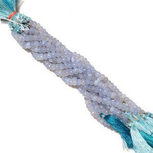 Perles facettées en agate dentelle bleue, perles en agate dentelle bleu clair, brin de pierres précieuses pour la création de bijoux DIY - Product Image 2