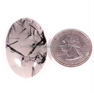 หินควอตซ์พลอยทับทิมสีดำคุณภาพสูงหินควอตซ์เจียระไนแบบรูไทล์สีดำรูปร่างผสมควอตซ์หินหลวมสำหรับทำเครื่องประดับ - Product Image 3