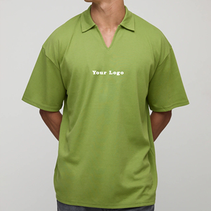 เสื้อยืดคอกว้างแขนสั้นผู้ชายรุ่นใหม่ ผ้าฝ้าย 100% ทรงหลวม แห้งเร็ว ผ้าถักเนื้อแน่น พิมพ์ลายแบบรีดร้อนตามสั่ง - Product Image 1