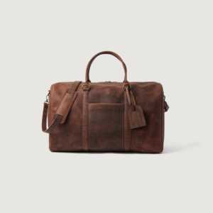 Bolsa de Viaje Deportiva de Cuero para Hombre, Bolsa de Lona para Exteriores con Acabado de Cuero Resistente - Product Image 1
