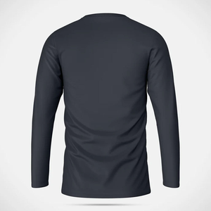 Men Casual Knitted Blank Quick Dry Breathable Solid Slim <b>Fit</b> Muscle Sports Workout Fitness <b>Long</b> Sleeve Front Logo <b>T</b>-<b>Shirt</b> - Product Image 3