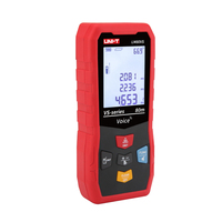Medidor de Distancia Láser Industrial UNI-T LM80VS con Activación por Voz, Precisión de 2.0mm, Rango de 0.05-80m, CLASE 2, 99 Grupos de Registro Histórico