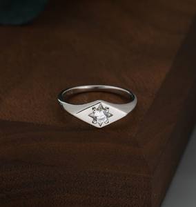 แหวนตราว่าวในเงินสเตอร์ลิงหรือทองแหวนดาวแหวนรูปสี่เหลี่ยมขนมเปียกปูน - Product Image 2