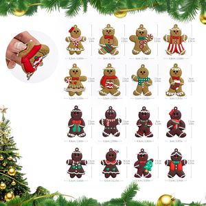 16-Piece Gingerbread Man Christmas Tree Decorations 3 Inch Assorted Hanging Ornaments Gift <b>Box</b> Set - Product Image 1