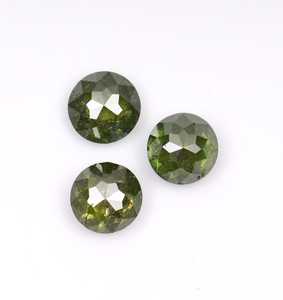 Piedra suelta facetada de corte rosa redondo verde de 3.6 MM, diamante natural brillante para la fabricación de joyas, para anillo de diamante solitario DIY. - Product Image 5