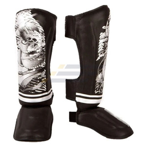 Protège-tibias de boxe personnalisés à compression, prix de gros, respirants, haute élasticité, MMA, antidérapants, avec protection des pieds - Product Image 1
