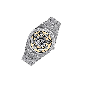 Reloj de Lujo para Hombre de Acero Inoxidable con Diamantes, Caja Octogonal, Cuarzo Analógico, Cristal de Zafiro, Cierre Desplegable con Piedras, Brazalete - Product Image 4