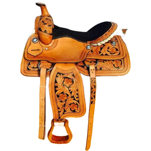 Silla de Montar Occidental Personalizada Hecha a Mano con Cuero Premium y Grabado Floral para Senderismo, Placer y Rancho: Conjunto Duradero, Cómodo y con Estilo - Product Image 2