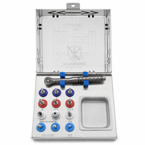 Kit de compression osseuse et de lifting de sinus pour implants dentaires, 13 pièces, avec vis d'expansion, clé à cliquet et adaptateurs - Product Image 1