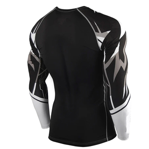 เสื้อรัดกล้ามเนื้อสำหรับกีฬา MMA แบบ Grappling ออกแบบเองได้ด้วยเทคนิค Sublimation เสื้อ Bjj Rashguard พิมพ์ลายตามสั่งสำหรับผู้ชาย เทคโนโลยี OEM แขนยาว - Product Image 3