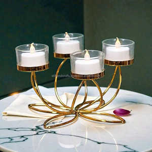 Ginko Leaf Vintage Brass <b>Tealight</b> <b>Holder</b> - Express Production Decorative Metal Votive Stand - Indian Exporter Wholesale Supplier - Product Image 2