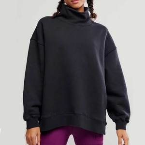 Sudadera Reversible de Cuello Alto para Mujer, con Logotipo Personalizado, de Invierno, Holgada, de Manga Larga, 100% Algodón, Felpa Ecológica - Product Image 6