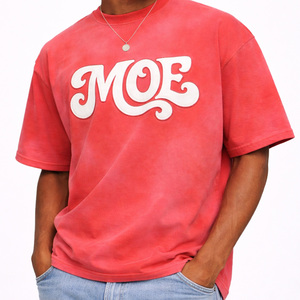 T-shirt col rond streetwear dégradé avec logo arrière audacieux en coton délavé pour hommes – Commandes en gros - Product Image 1