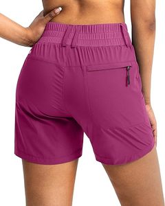 Shorts cargo taille haute personnalisables pour femmes, shorts de randonnée et de golf avec poches, UPF 50+, anti-UV, séchage rapide, légers et extensibles - Product Image 2