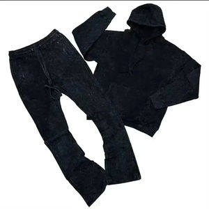 Ensemble de survêtement homme délavé à l'acide, haute qualité, respirant, col personnalisé, grandes tailles, hiver, vente en gros, fournisseur 2026 - Meilleures ventes - Product Image 2