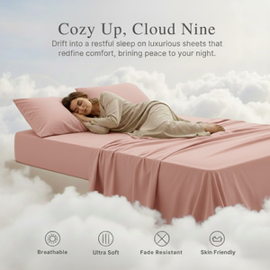 Ensemble de draps de lit ultra-doux de luxe couleur unie |   Parure de lit double en microfibre avec taies d'oreiller |   Linge de qualité hôtelière - Product Image 5