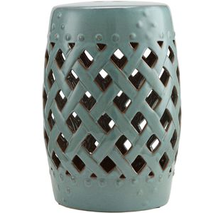 Taburete de Jardín de Cerámica Azul Antiguo con Diseño Elegante, Mesa Auxiliar Plegable para Muebles de Exterior, para Jardines y Patios - Product Image 1