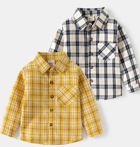 Camisa Casual de Primavera para Niños Adolescentes, a Cuadros, de Manga Larga, 100% Algodón, Transpirable y de Secado Rápido - Product Image 3