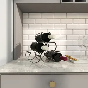 Moderno Soporte para Botellas de Metal Hecho a Mano, Botellero Decorativo para Mesa de Comedor, Soporte para Botellas de Metal Hecho a Mano OEM - Product Image 4