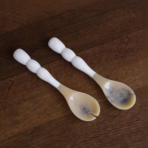 Cucharas de Resina 100% Naturales, Juego de Servidores de Resina para Ensaladas, para Uso Doméstico y Hotelero, Incluye Cuchara para Helado - Product Image 4