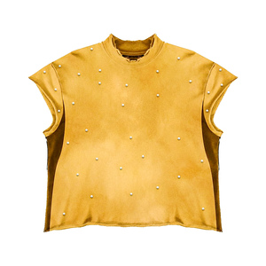 Camiseta al por mayor con efecto desgastado, estilo vintage Y2K, 220 gsm, jersey de algodón con dobladillo sin rematar para minoristas de ropa vintage - Product Image 4