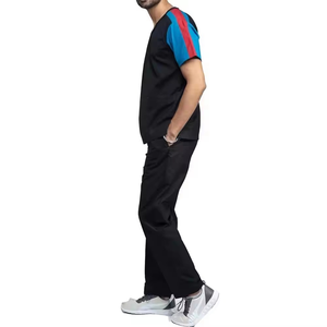 Traje Quirúrgico Masculino Negro Wearcare, Uniformes Profesionales para el Cuidado de la Salud, Ropa de Trabajo Médica Transpirable y Duradera - Product Image 2