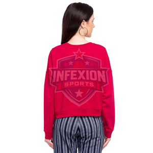Sudadera Roja de Cuello Redondo para Mujer Aero 87, Manga Larga, Algodón, Estilo Casual, Logotipo Frontal Estampado, Tejido de Punto, Estilo Otoñal - Product Image 4