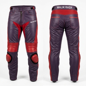 Pantalon de moto en cuir véritable pour homme et femme, cuir de vachette pleine fleur, équipement de pilotage sur circuit, mesures précises - Product Image 6
