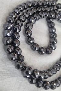 Cuentas de diamante moissanita negra facetada | Perla de diamante moissanita de 8 mm - Product Image 3