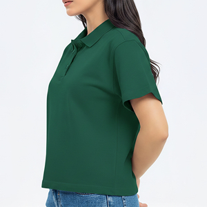 Nouvelle Arrivée Chemise de Golf Femme 100% Coton Tricoté Respirant Écologique Coupe Classique Motif Uni Décontracté - Product Image 1