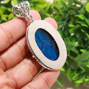Elegant Australian Triplet <b>Opal</b> <b>Pendant</b> Handmade 925 Sterling Silver Blue Gemstone Gift for Her - Product Image 3