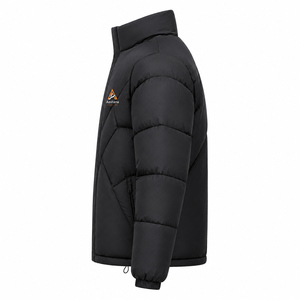Custom Oversized Canvas Puffer Jacket Hooded Waterproof Eco-Friendly Lightweight <b>Winter</b> Breathable Front Outdoor Streetwear OEM - Product Image 3