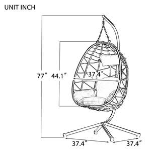 Soporte para silla de huevo para interior/exterior con columpio, cesta colgante de mimbre para Patio, silla, hamaca para dormitorio, sala de estar, balcón - Product Image 5