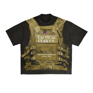 เสื้อยืดคอตตอน 100% ทรงหลวม พิมพ์ลาย หนัก 240 GSM ทรงบ็อกซี่ สีดำซีด พิมพ์ลายกราฟิก สกรีนโลโก้ตามสั่ง - Product Image 6