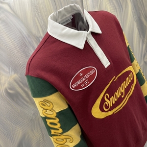 Snowgrace Short Sleeve Striped Baseball Jersey V-neck Relaxed Fit Unisex Adults Spring Summer Breathable <b>Polyester</b> <b>Shirt</b> - Product Image 4