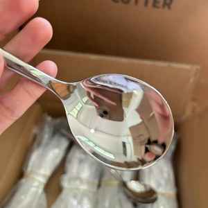 Cuillère de service en acier inoxydable poli miroir, écologique, compatible lave-vaisselle, pour salade, cuisine, hôtels, maison, qualité export, couverts - Product Image 1
