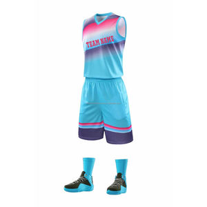 ชุดยูนิฟอร์มบาสเก็ตบอลแบบสั่งทำพิเศษพร้อมพิมพ์ลายด้านหน้า |   เสื้อเจอร์ซีย์ไซส์ใหญ่ ระบายอากาศได้ดี ผลิตจากโพลีเอสเตอร์ 100% ซึมซับเหงื่อ ป้องกันรังสียูวี - Product Image 1
