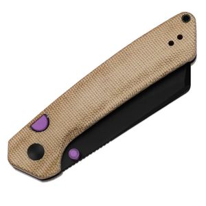 Couteaux pliants haute performance avec lame noire tranchante, manche en olivier lisse et design compact pour la randonnée et le camping - Product Image 4