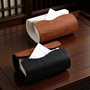 Boîte à mouchoirs en bois unique, boîte de rangement artisanale de qualité supérieure pour la maison, le bureau, la salle de bain, porte-mouchoirs rustique et décoratif - Product Image 2