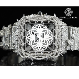 Reloj de Diamantes Moissanite con Incrustaciones de Oro Rosa de Primera Calidad para Hombre o Reloj de Pulsera Hip Hop con Incrustaciones de Diamantes a un Precio Asequible - Product Image 1