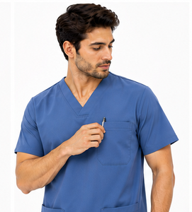 Modische Herren-Arztkittel-Uniform, 2-teiliges Jogger-Set, atmungsaktives Spandex-Pflege- und Krankenhaus-Arbeitskleidung, individuelles Logo, strapazierfähig - Product Image 4