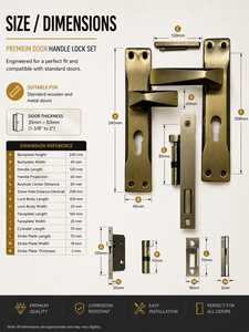 Modern Ambidextrous Rust Resistant Door <b>Lock</b> Hardware Set <b>Security</b> Lever Handle Mortise <b>Lock</b> with Cylinder - Product Image 4