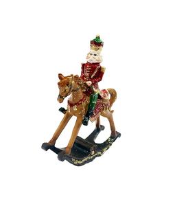 Figurine en polyrésine du Nouvel An <span class=keywords><strong>le</strong></span> <span class=keywords><strong>Casse</strong></span>-<span class=keywords><strong>Noisette</strong></span> sur Statuette <span class=keywords><strong>de</strong></span> cheval à bascule Ornement <span class=keywords><strong>de</strong></span> Noël - Product Image 2