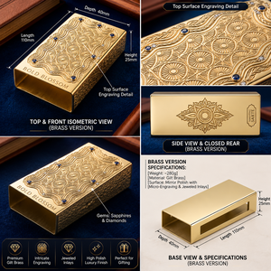 Bold Blossom Luxury Brass Stick <b>Matchbox</b> Book Sleeve Safety Strike Modern Gold Matte Recyclable Engraved Custom Logo - Product Image 1