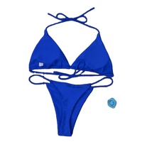 Ensemble de bikini string sexy Maillot de bain à nouer sur le côté avec bretelles fendues Bandage réglable pour femmes