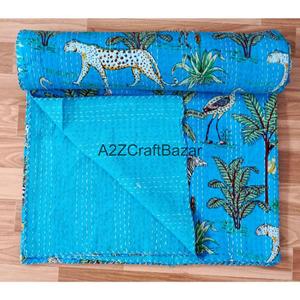 Colcha Kantha Vintage Hecha a Mano - Colcha India al por Mayor - Colcha Reversible de Algodón Orgánico para Uso en Hoteles y Hogares - Product Image 3